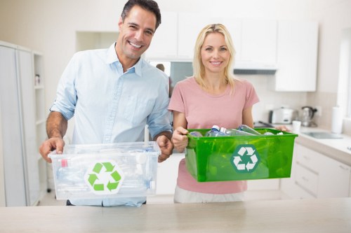 Community participating in waste recycling